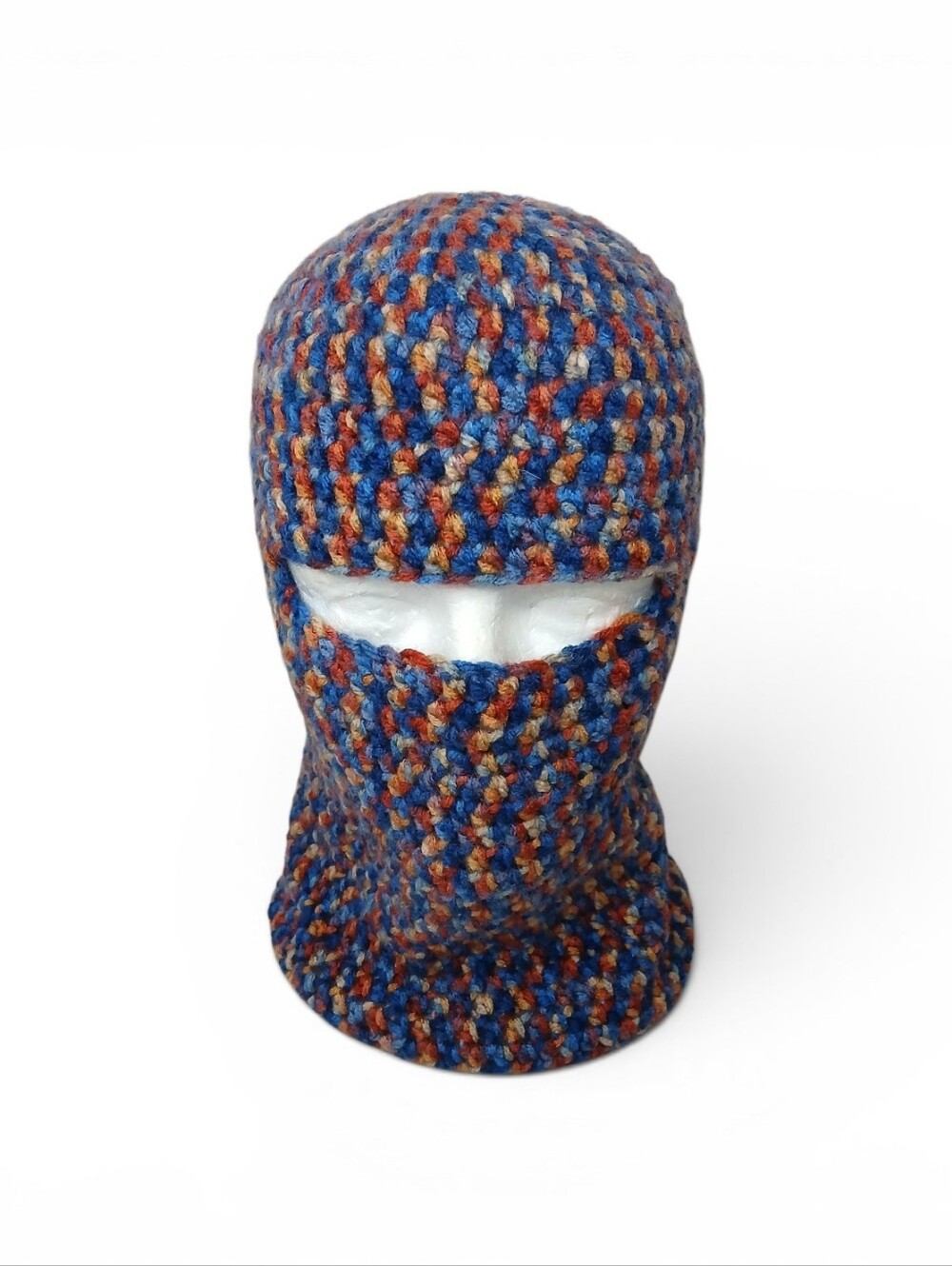 Multicolor Crochet Skimask- Blue, Orange, Tan